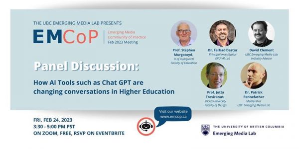February 2023 Emerging Media Community of Practice: How AI Tools such as ChatGPT are changing conversations in Higher Education